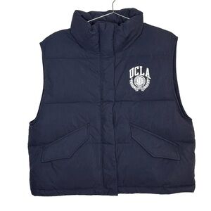 H&m UCLA Logo Zip Up Puffer Vest Bruins University of California LA Merch